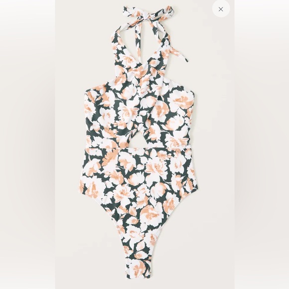 ABERCROMBIE Cross Halter Cutout One-Piece Swimsuit NWT - Picture 6 of 10